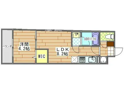 ファーストレジデンス東千葉(1LDK/5階)の間取り写真