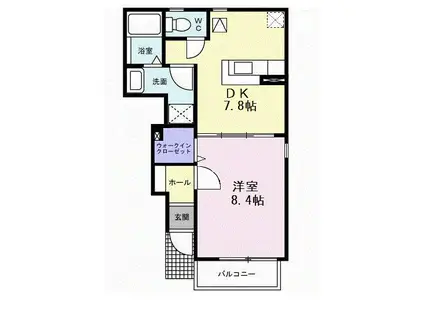 リバーサイドTSUMURA2(1DK/1階)の間取り写真