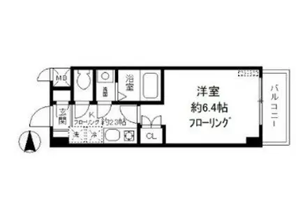 カリスヤマガ(1K/3階)の間取り写真