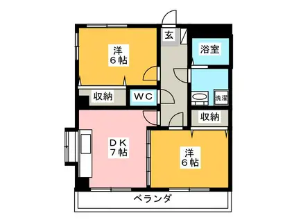幸南マンションIII(2DK/3階)の間取り写真