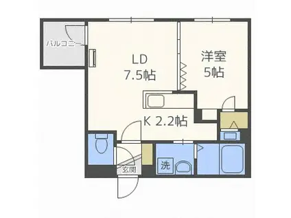 ESTOR KOTONI(1LDK/3階)の間取り写真
