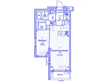 ガーラ・ステーション川崎久地(1LDK/4階)の間取り写真