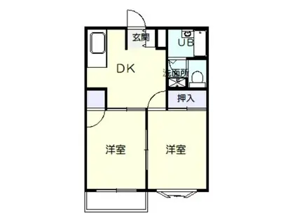 ファミールメゾンIB棟(2DK/2階)の間取り写真