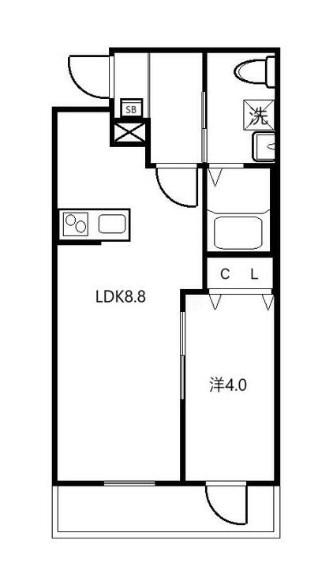 アクアステージ(1LDK/3階)の間取り写真