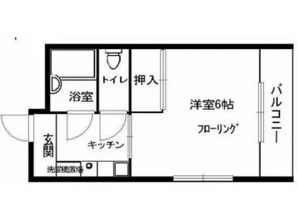 岡マンション(1K/2階)の間取り写真