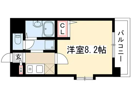 コンフォール加茂(1K/2階)の間取り写真