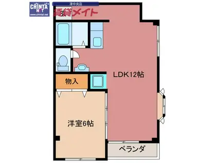 津興第二ビル(1LDK/3階)の間取り写真