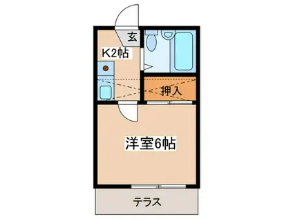 パレス秦野(1K/1階)の間取り写真