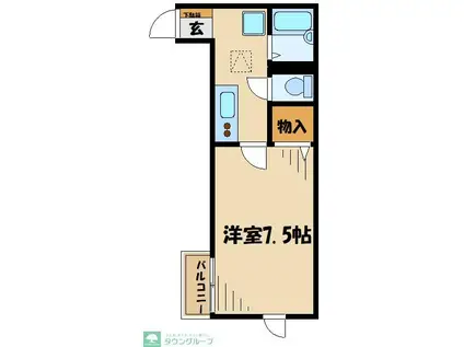 イリマコート(1K/1階)の間取り写真