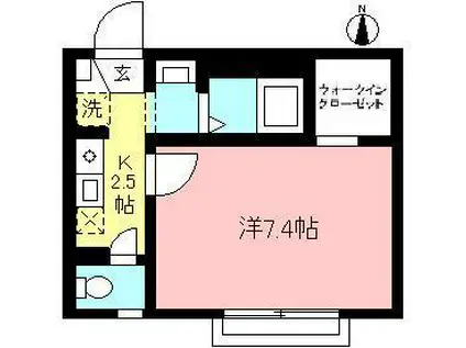 ミレニアム20(1K/1階)の間取り写真