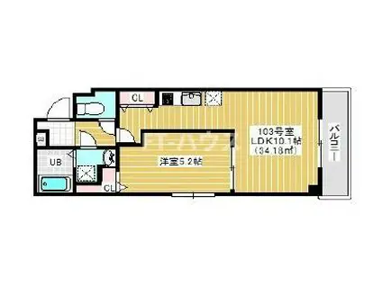 RIRIA幕張本郷参番館 103(1LDK/1階)の間取り写真