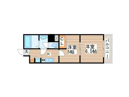 ラシール仙台(2K/6階)の間取り写真