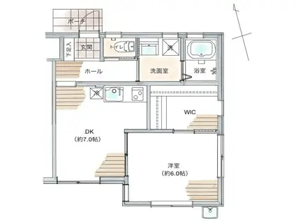 ロベル永福町(1DK/1階)の間取り写真