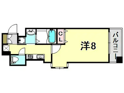 エスティロアール神戸駅前(1K/3階)の間取り写真