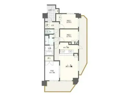 小茂根3丁目マンション(3LDK/2階)の間取り写真