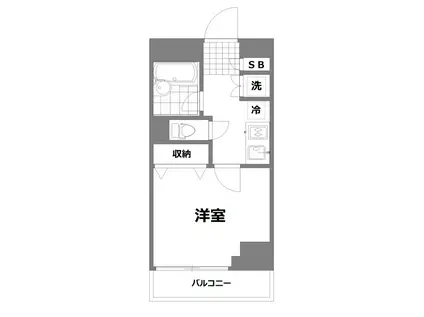パレステュディオ文京根津(1K/13階)の間取り写真