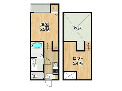 MODERN PALAZZO 西時津(1SK/1階)の間取り写真