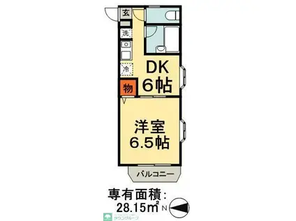 ファースト(1DK/3階)の間取り写真