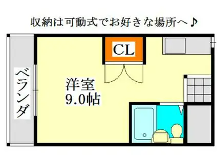 シャンテ津田沼A(ワンルーム/1階)の間取り写真