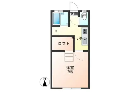 アバディーン(1K/2階)の間取り写真