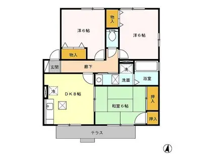 エスポワールA(3DK/1階)の間取り写真