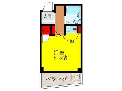 サンアイ池田(ワンルーム/4階)の間取り写真