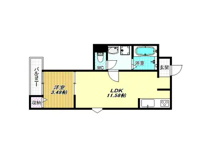 F STYLE南新町(1LDK/3階)の間取り写真