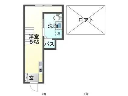 LAKI I(ワンルーム/2階)の間取り写真