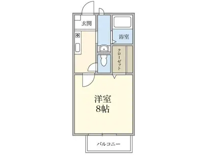 パナハイツ三山B(ワンルーム/2階)の間取り写真