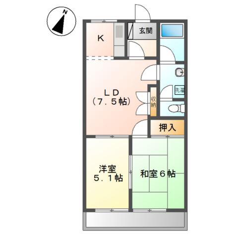 コンフォースM(2LDK/1階)の間取り写真
