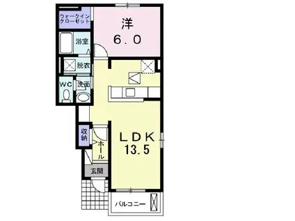 ローレル(1LDK/1階)の間取り写真