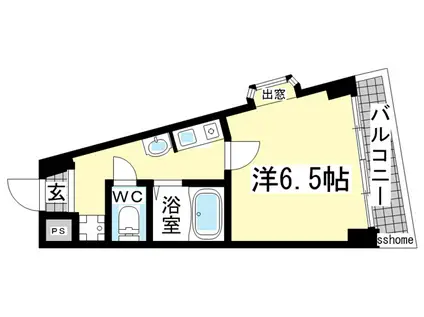 クラリティー王子(1K/3階)の間取り写真