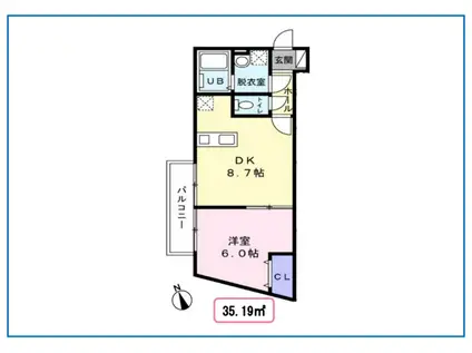 RIVE GAUCHE(1DK/2階)の間取り写真