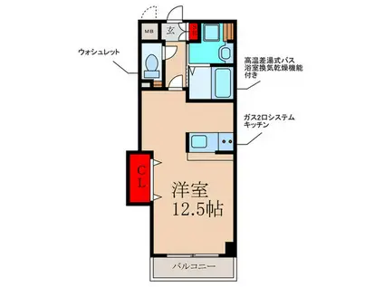 ラガール(ワンルーム/3階)の間取り写真