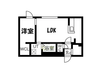 SELENE(1LDK/1階)の間取り写真