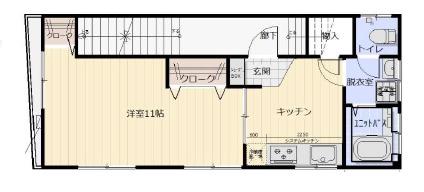 片野ビル(1DK/2階)の間取り写真