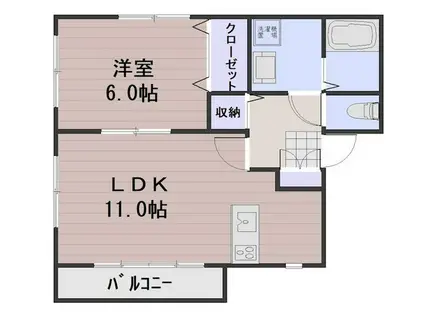 セレーノII(1LDK/1階)の間取り写真
