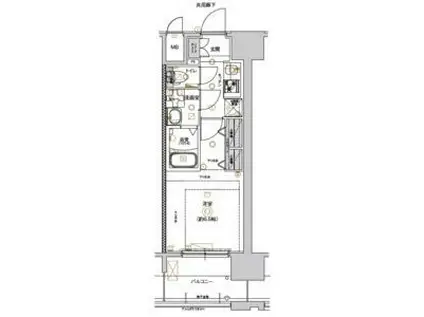 CREST TAPP 平安通(1K/12階)の間取り写真