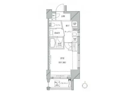 クレイシア亀戸(1K/8階)の間取り写真