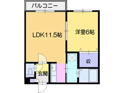 REGALO南郷(1LDK/2階)の間取り写真