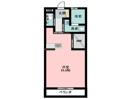 ル・リオン楓(ワンルーム/2階)の間取り写真