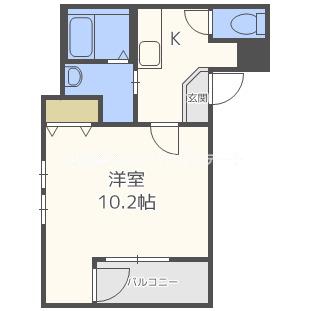 フジパレス粉浜II番館(1K/2階)の間取り写真
