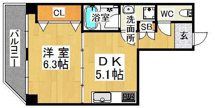 坂上コーポラス(1DK/4階)の間取り写真