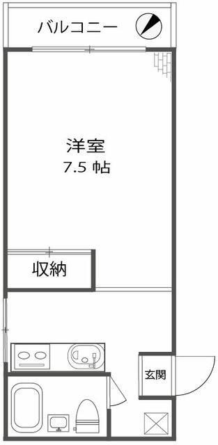 修学院本郷レジデンス(1K/1階)の間取り写真
