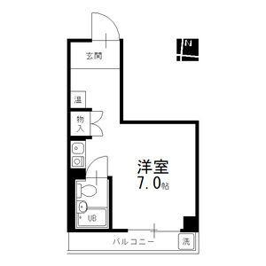コーポR&K(ワンルーム/3階)の間取り写真