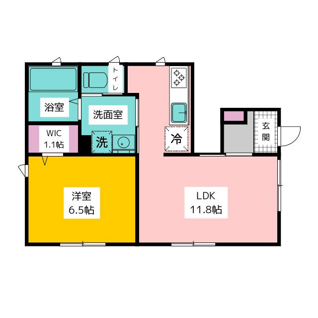 ブライトユアメゾンI(1LDK/1階)の間取り写真