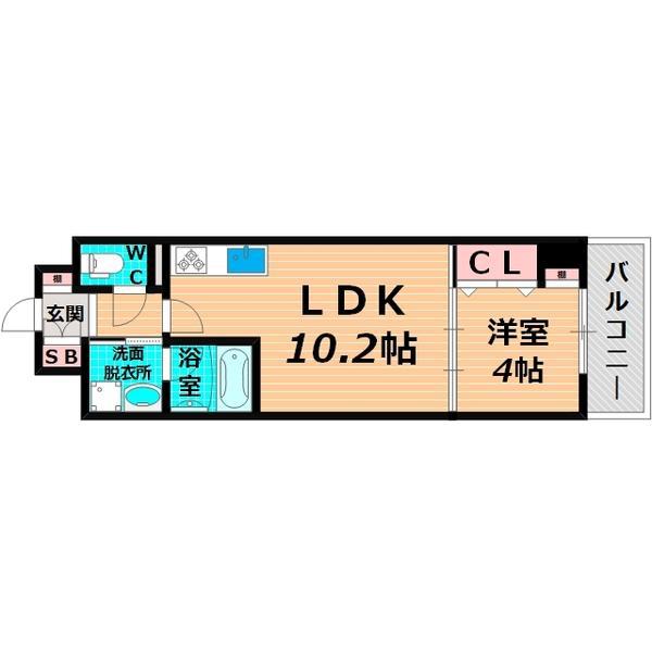 ラ・フォート城北公園(1LDK/7階)の間取り写真