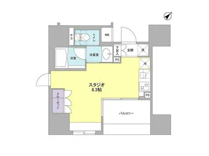 コンフォリア池袋DEUX(ワンルーム/7階)の間取り写真