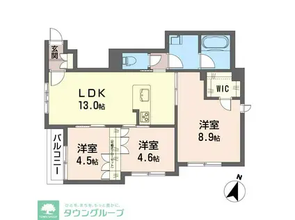 グランツ(3LDK/1階)の間取り写真