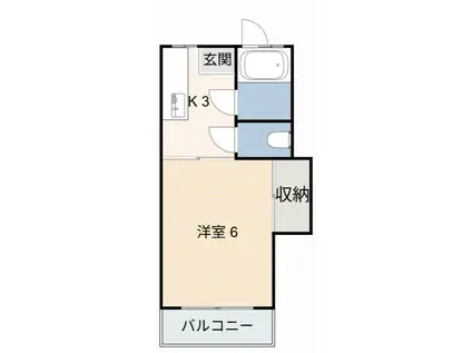 ハイツみどり(1K/2階)の間取り写真
